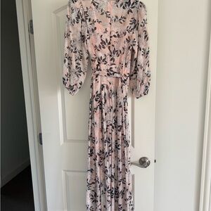 Calvin Klein Pink Pleated Tie Front Sundress